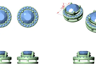 Diamond Earrings  3D print model