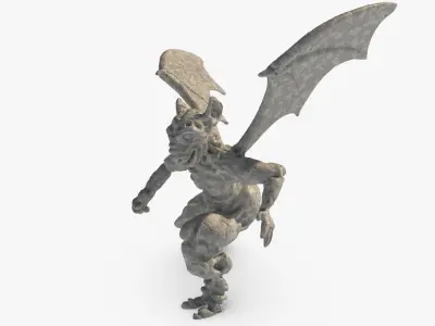 Gargoyl demon Low-poly 3D model