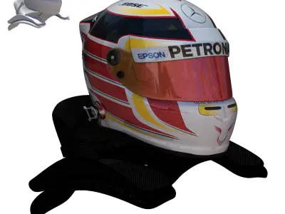 Hamilton Helmet 2016 Low-poly 3D model