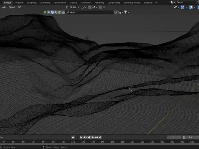 3D Desert Terrain Free low-poly 3D model