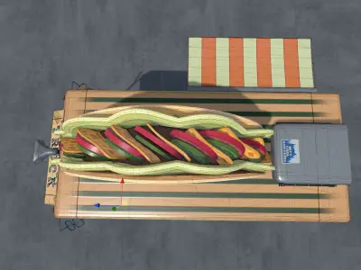 Taco food truck unity asset Low-poly 3D model