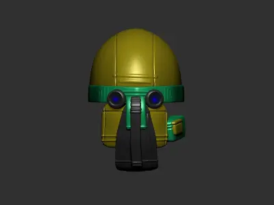 helmet high poly sculpt 3d printable  3D model 52