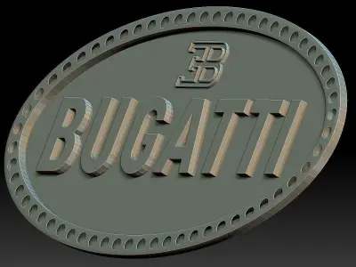 Bugatti logo car logotype 3D print model