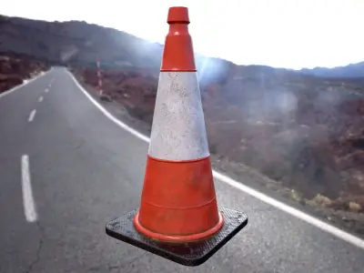Traffic Cone Low poly Low-poly 3D model