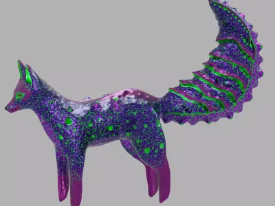 Toxic fox Low-poly 3D model