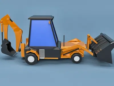 Low Poly Excavator Loader Low-poly 3D model