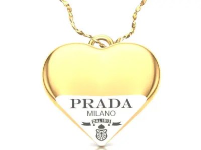 Gold Hollowed Heart Pendant 3D print model