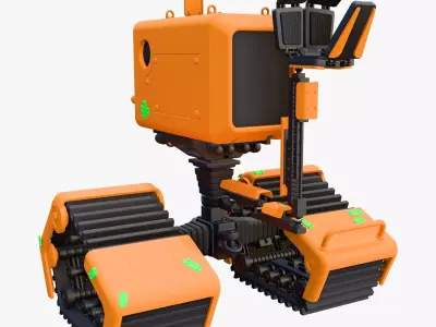 Tracked Droid with Robotic Arm M1 3D model