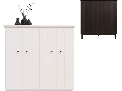 Ikea Wardrobe with folding doors Low-poly 3D model