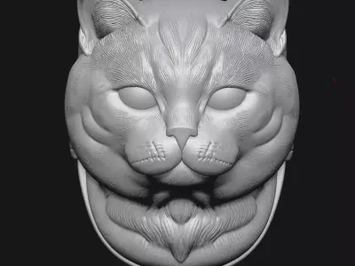 Cat sculpture 3D print model