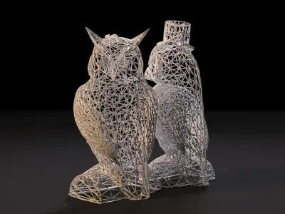 Owl Couple 3D print model