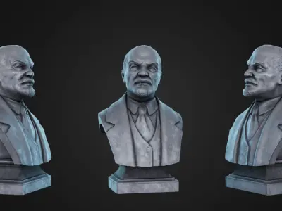 Lenin Bust Low-poly 3D model