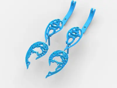 Earrings patterned 3D print model