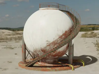 Sphere tank Low-poly 3D model