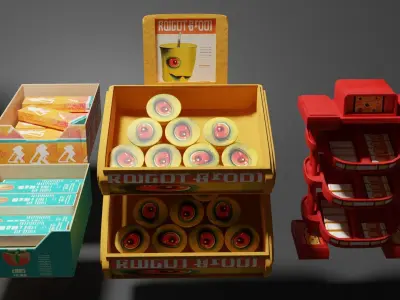 SciFi Foods Pack Free 3D model