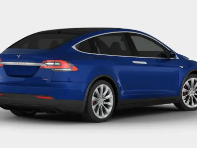 Tesla Model X 2017 detailed interior 3D model