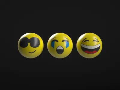 Smiley Balls Packs Low-poly 3D model