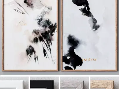 Set of large wall paintings 562 3D model