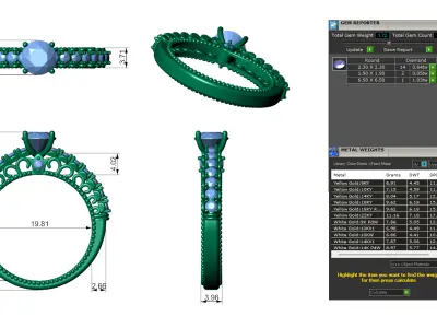 Solitaire Diamond Vintage Style Engagement Ring 3D print model