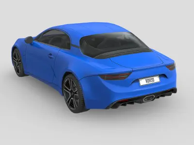 Renault Alpine A110 2018 Low-poly 3D model