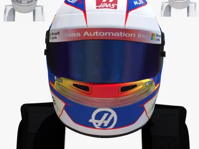 Grosjean helmet 2017 Low-poly 3D model