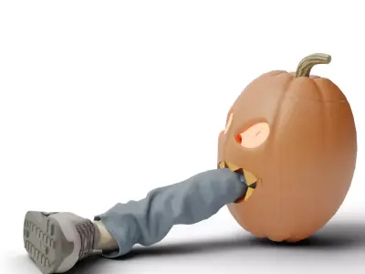 Pumpkin Monster Halloween Prop 3D model