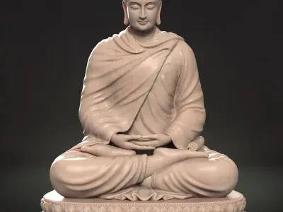 Buddha Dhyana Mudra Low-poly 3D model