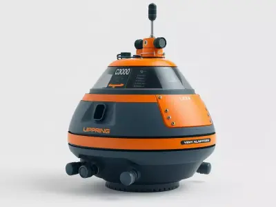 Orange Navigation Buoy model pack Low-poly 3D model