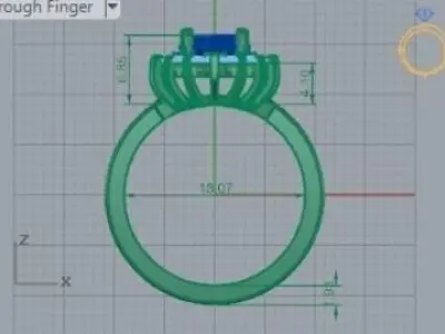 Oval Shape Halo Ring 250 3D print model