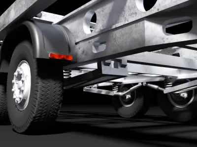 Chassis-Trailer flatbed trailer 3D model