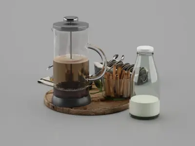 Breakfast Decorative Set 3D model purchase