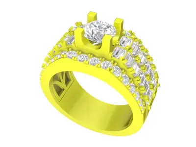 A7763 Korean Style Diamond Men Ring 3D Model 3D print model