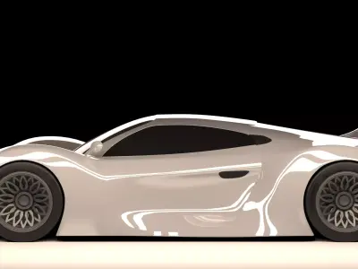 High-Performance Futuristic Sports Car Free low-poly 3D model