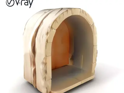 Intricate Stone Grotto Model Pack with Lighting Low-poly 3D model