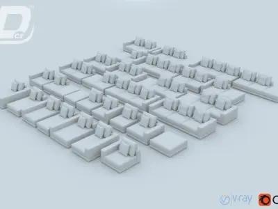 Paskel Sofa Modular Set 3D model