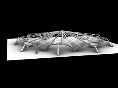 Architectural Pavilion Structure 7 sides 3D model
