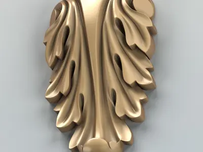Carved decor vertical 006 3D model