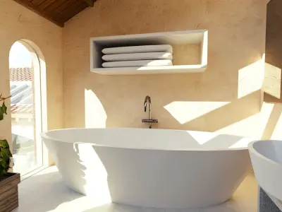 Luxury Bath Low-poly 3D model