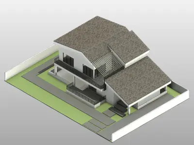 Modern Duplex Villa - Full Package 3D model