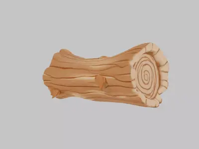 Wooden Spiral Log Low-poly 3D model