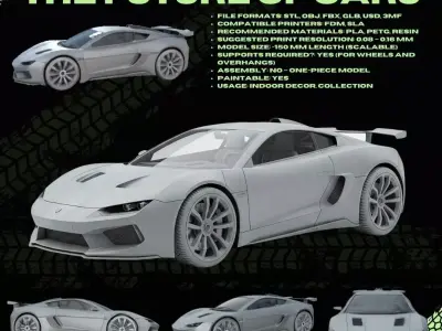 Modern Sports Car 3D Printable Sleek and Dynamic Car Model 3D print model