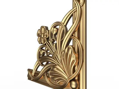 Corner Carved Plaster Molding Decoration 024 Low-poly 3D model