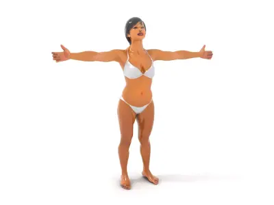 Elegant White Bikini model pack Low-poly 3D model