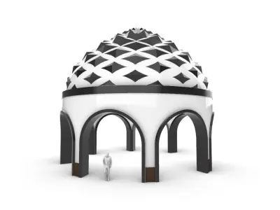 Dome Temple Diamond Pattern 3D model