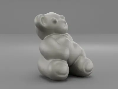 Ceramic Teddy bear with heart 3D print model