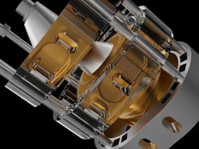Three combustion chambers 3D print model