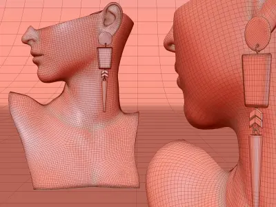 Boutique Jewelry Mannequin Display Stand 001 3D model