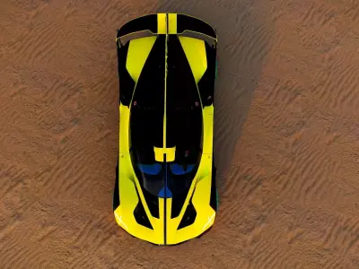 Bugatti 2023 3D model sports car Bugati Bolide  Low-poly 3D model