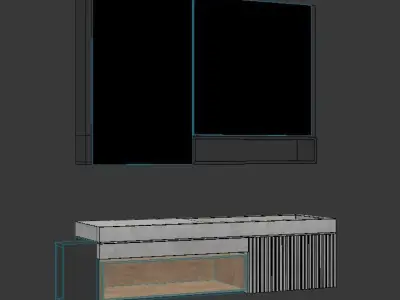 Industrial Style Bathroom Cabinet 3D model