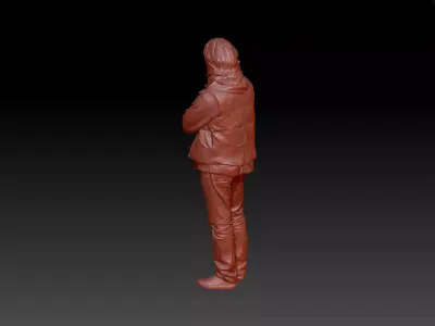 Long hair man 3D print model